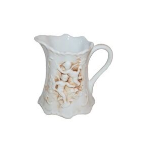 Lefton's Exclusives JAPAN Art Nouveau Cherubs Mini Bisque Creamer  Vtg toothpick